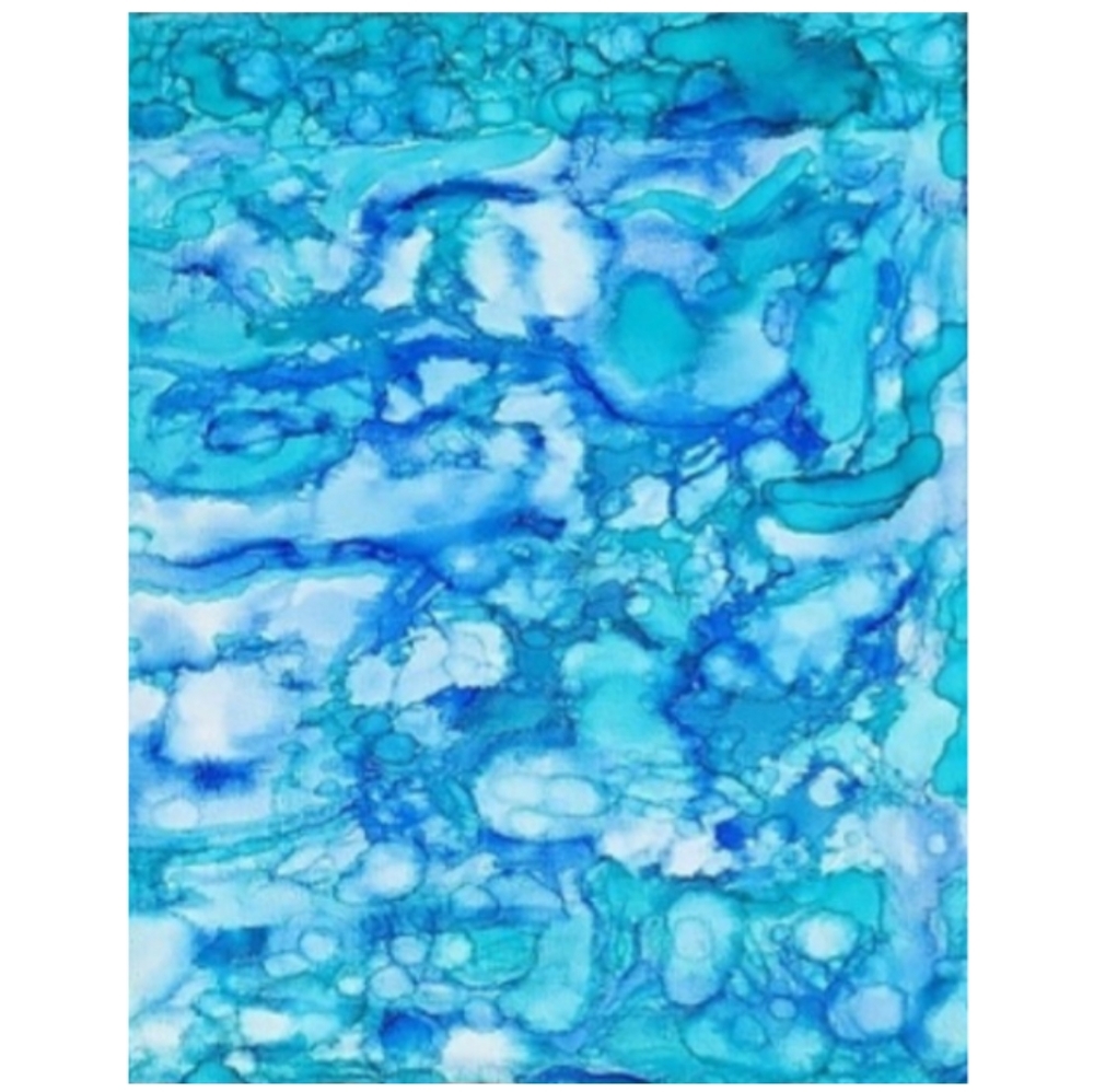 Hand Crafted Blue and White Abstract Design 11x14 Inches Canvas Painting